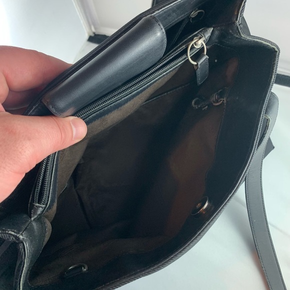 Authentic RARE Vintage COACH Nylon/Twill Black Handbag Satchel #7417 - Picture 4 of 9